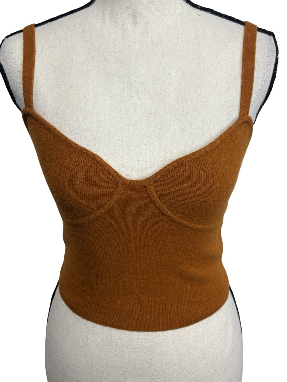 NWT Wilfred Sicilly Knit Bustier Tank Rich Chestnut Cashmere Blend M